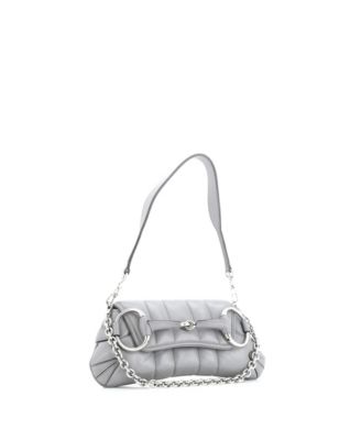 Small Horsebit Chain Shoulder Bag Vertical Quilted Leather