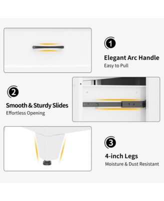 7 Drawer Dresser for Bedroom - Modern Metal Storage Chest with Smooth-Glide Drawers and Adjustable Leveling Feet for Hallway, Living Room