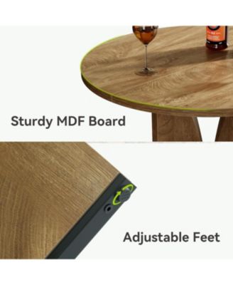 Round Bar Table, 39.37'' H Counter Height Cocktail Table, Wooden High Top Home Bar Unit