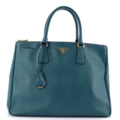 Large Double Zip Lux Tote Saffiano Leather