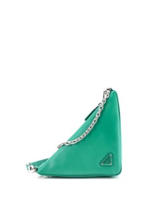 Small Triangle Logo Zip Crossbody Bag Embossed Grace Lux