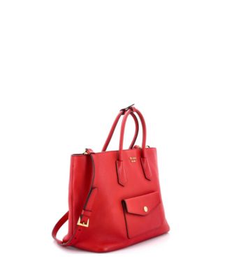 Front Pocket Convertible Tote Saffiano Leather