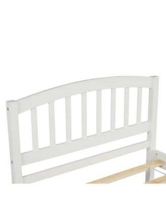 Twin Size Wood Platform Bed With Trundle Pine Wood No Box Spring