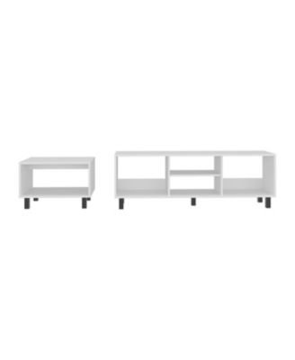 Carter 2 Piece Living Room Set, Streamlined with TV Stand and Coffee Table