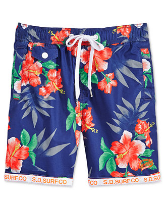 MSSIO002 QPF Mens Superdry Honolulu Flower Mellow Swim Shorts 