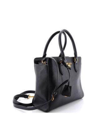 Small Convertible Open Tote Saffiano Leather