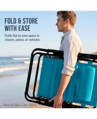 Set of 2 Extra Wide Zero Gravity Lounge Chair Recliners w/ Cup Holder