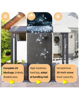 14' x 12' Hardtop Gazebo Outdoor Pergola Lean to Metal Pergolas