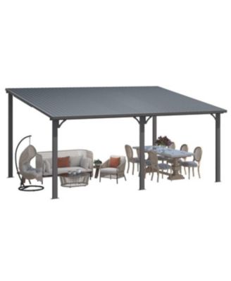  Hardtop Gazebo Outdoor Pergola Lean to Metal Pergolas