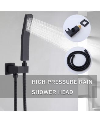 10-Inch Ceiling Mount Rainfall Shower System, All-Metal Rain Showerhead with Handheld Sprayer