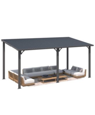 16' x 8' Hardtop Gazebo Outdoor Pergola Lean to Metal Pergolas