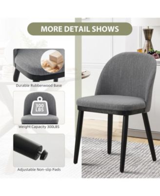 Wooden Dining Chairs Set of 6,Modern Fabric Upholstered Dining Room Chair,Large Dining Room Kitchen Chairs with High Back and Deep Seat