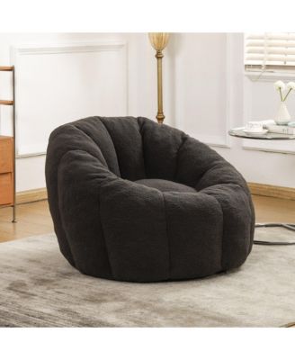Bean Bag Sofa Chair with Armrests, High-Density Foam-Filled Lounge Chair