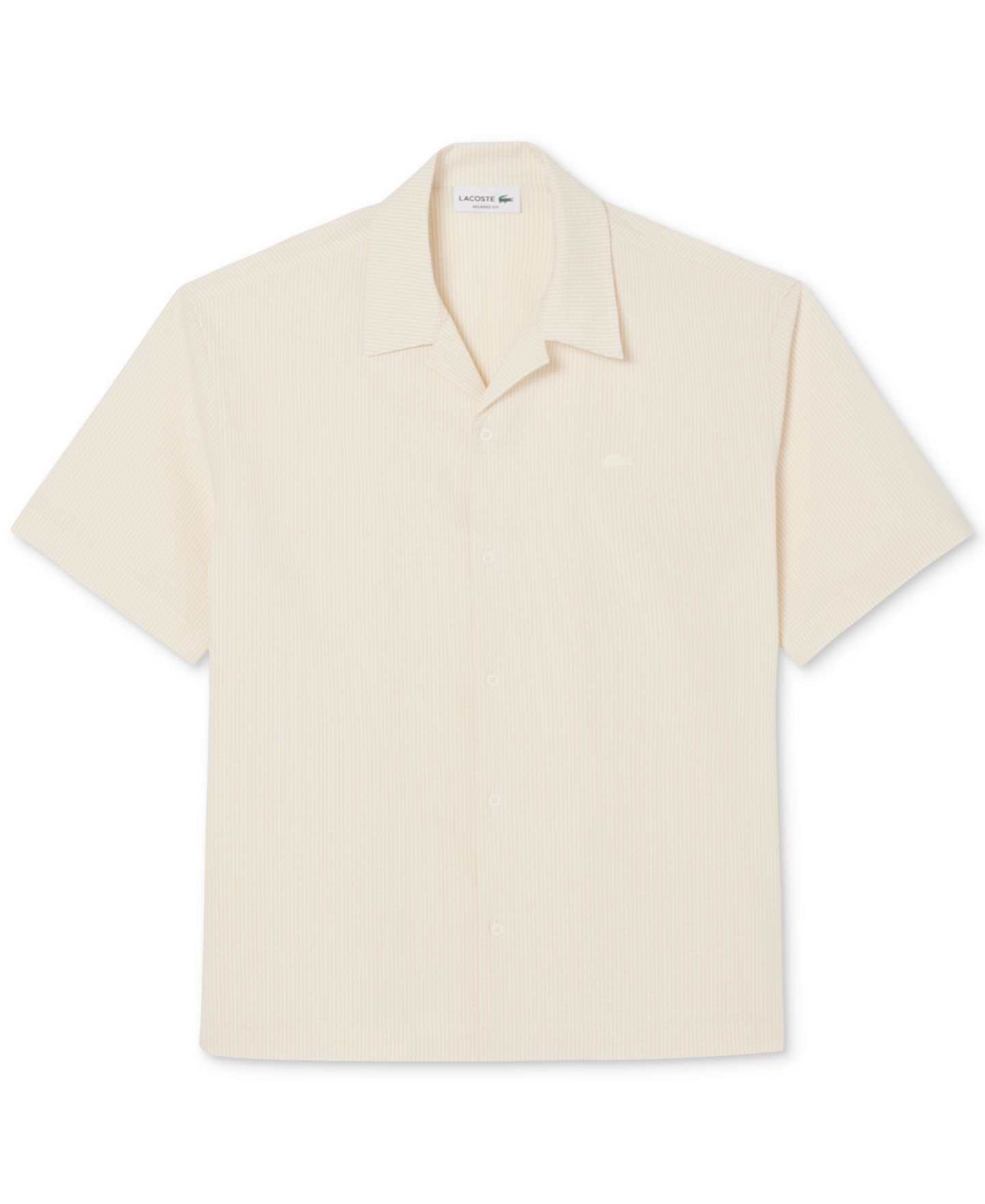 Мужская рубашка Lacoste Relaxed-Fit Seersucker Waffle Hawaii Collar, цвет: Blossom — фото 5
