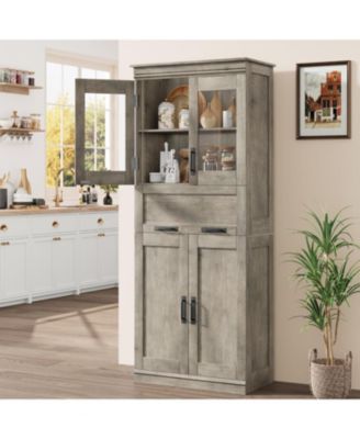 Tall Bathroom Cabinet, Storage Cabinet with Door and Drawer, Adjustable Shelf, Storage Freestanding for Laundry Room, Kitchen