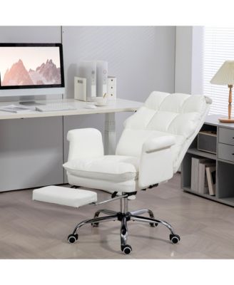 Executive PU Leather Office Chair with Footrest and Recline