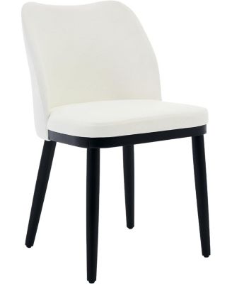 Linen Dining Chairs Set of 4, Upholstered Side Chairs with Padded Seat & Wood Legs