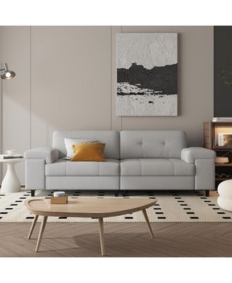 85 Inch Modern 3 Seater Sofa for Living Room, Deep Seat Chenille Couch with Adjustable Wide Armrest & Plush Backrest