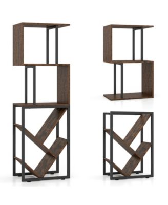 6 Tier Geometric Tree Bookshelf S Shape Open Shelf Bookcase