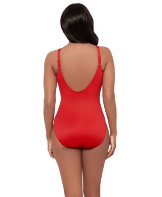 Women's DD Cup Must Haves Oceanus Draped Allover-Slimming One-Piece Swimsuit