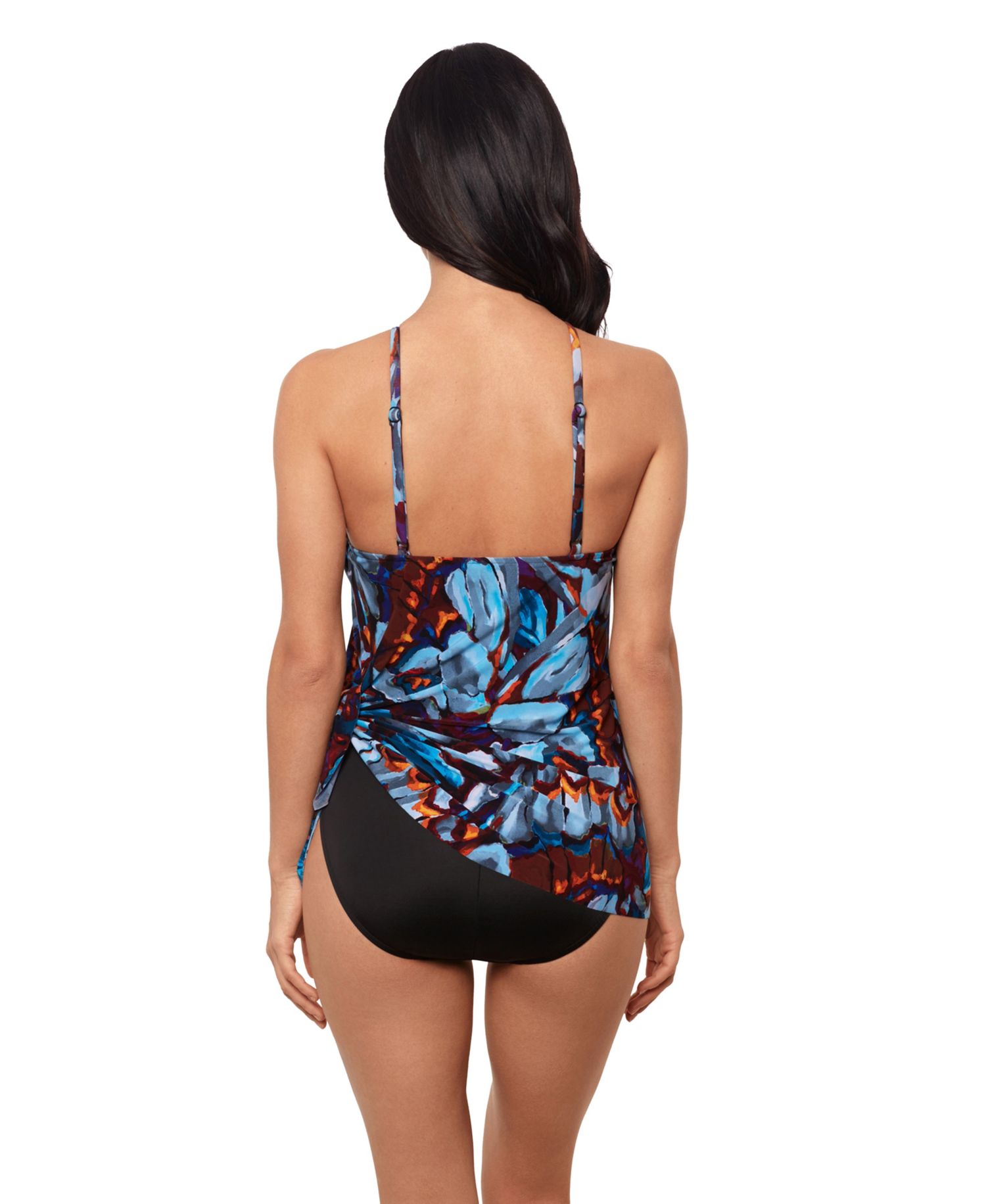 Women's Printed High-Neck Underwire Swim Cover-Up Dress
