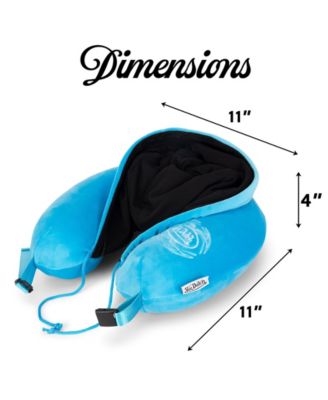 Pinstripe Hooded Memory Foam 11" Travel Neck Pillow