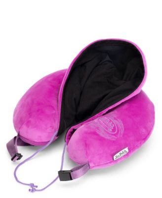 Pinstripe Hooded Memory Foam 11" Travel Neck Pillow