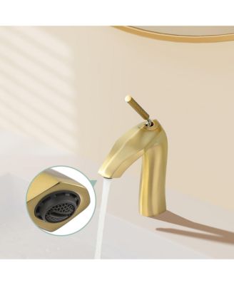 Brushed Gold Single Handle Lavatory Basin Sink Faucet