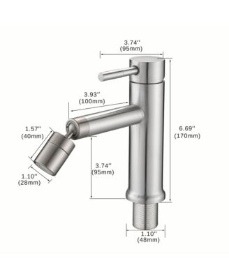 Brushed Nickle Bathroom Faucet for 2 Mode Faucet for Bathroom Sink with 360degree(s) Rotating Aerator