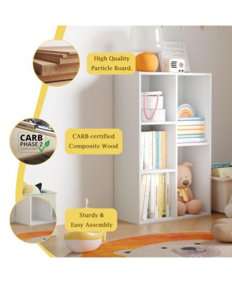 5 Cube Storage Bookshelf Kids Toy Organizer Horizontal Vertical, White