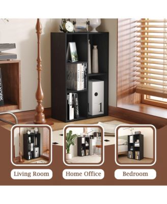 5 Cube Storage Bookshelf Kids Toy Organizer Horizontal Vertical, Black