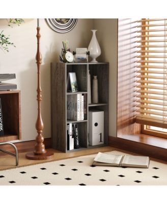 5 Cube Storage Bookshelf Kids Toy Organizer Horizontal Vertical, Gray