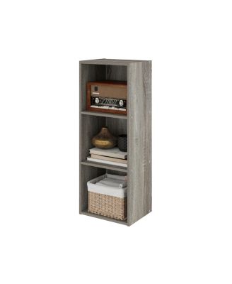 3 Cube Decorative Bookshelf Open Bookcase Toy Storage Organizer Horizontal Vertical, Gray