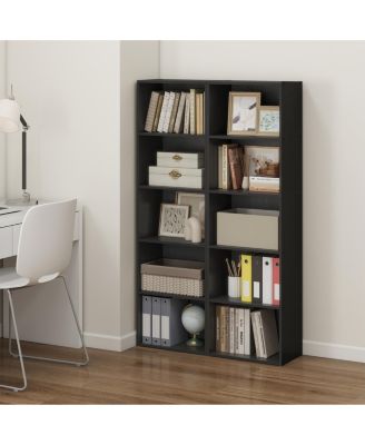 HOMLUX 5 Cube Decorative Open Bookshelf Kids Toy Storage Organizer Horizontal Vertical, Black