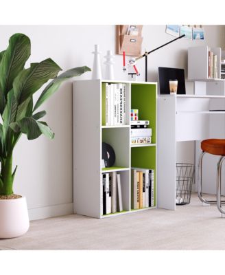 5 Cube Storage Bookshelf Kids Toy Organizer Horizontal Vertical, Green