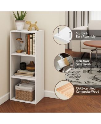 3 Cube Decorative Bookshelf Open Bookcase Toy Storage Organizer Horizontal Vertical, White