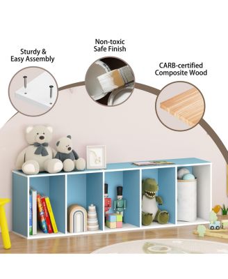 5 Cube Decorative Open Bookshelf Kids Toy Storage Organizer Horizontal Vertical, Blue