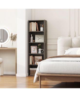 5 Cube Decorative Open Bookshelf Kids Toy Storage Organizer Horizontal Vertical, Gray