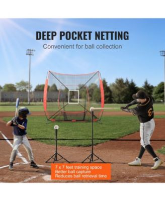 7 x 7 Ft Baseball Softball Practice Net with Strike Zone