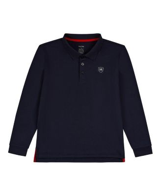 Big Boys Silky Soft Dri-Effect Moisture Wicking Long Sleeve Polo Shirt