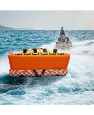 1-4 Rider Towable Boat Tube with Nylon Cover and 22 Handles