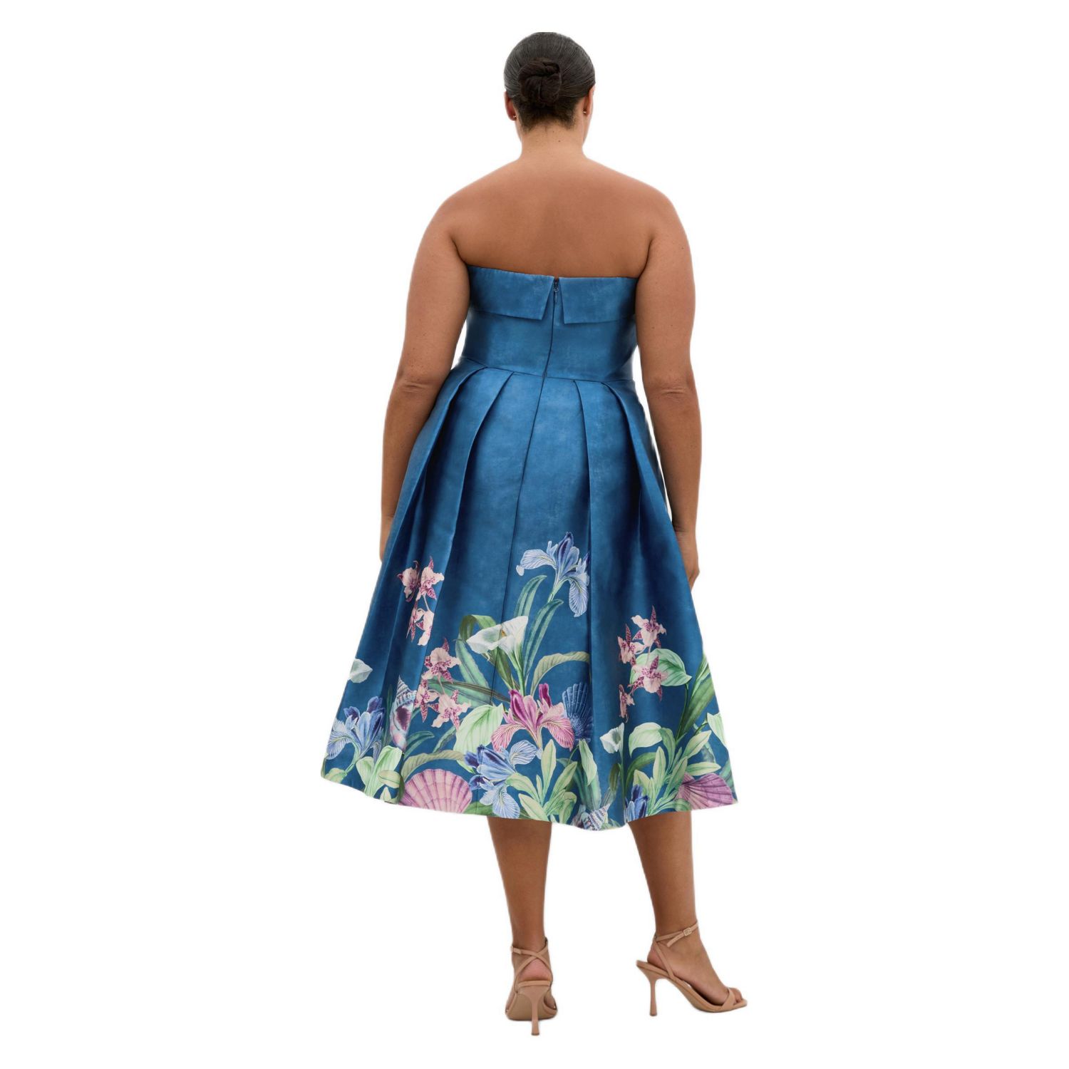 Plus Size Tiffany Bloom Strapless Midi Dress