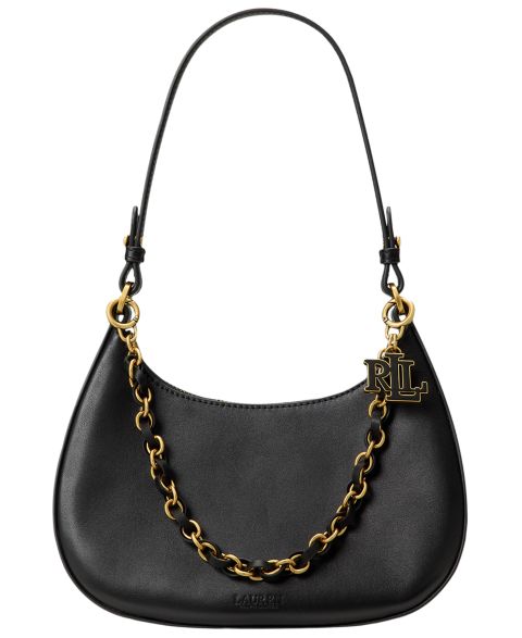 Женская сумка Lauren Ralph Lauren Marcy Medium Leather Shoulder, цвет: Чёрный