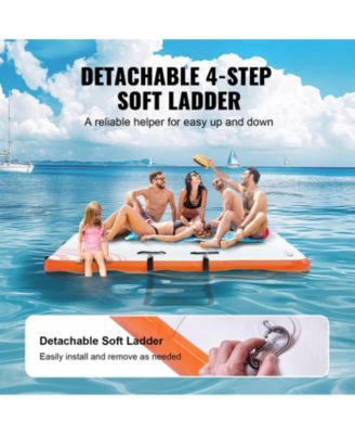 Inflatable Floating Dock Platform with Non-Slip Surface and Ladder
