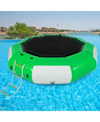 10 Ft Inflatable Water Trampoline with Ladder for Lake and Pool