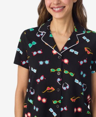 Women's Short-Sleeve Top and Pull-On Pajama Shorts, 2-Piece Set