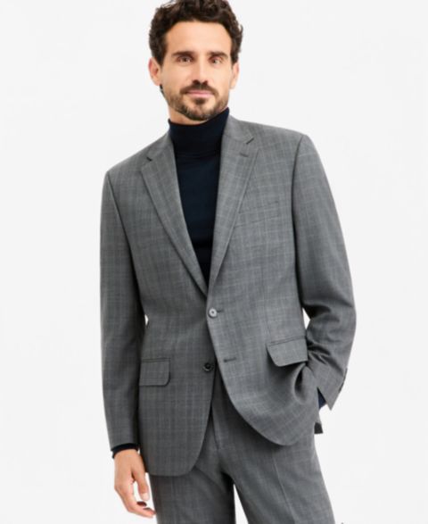 Мужская куртка Tallia Classic-Fit Gray & Blue Check Suit Separate, цвет: Серый / Синий