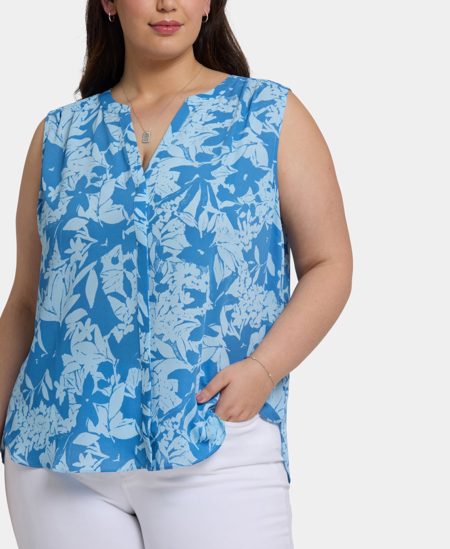 Plus Size Sleeveless Pintuck Top