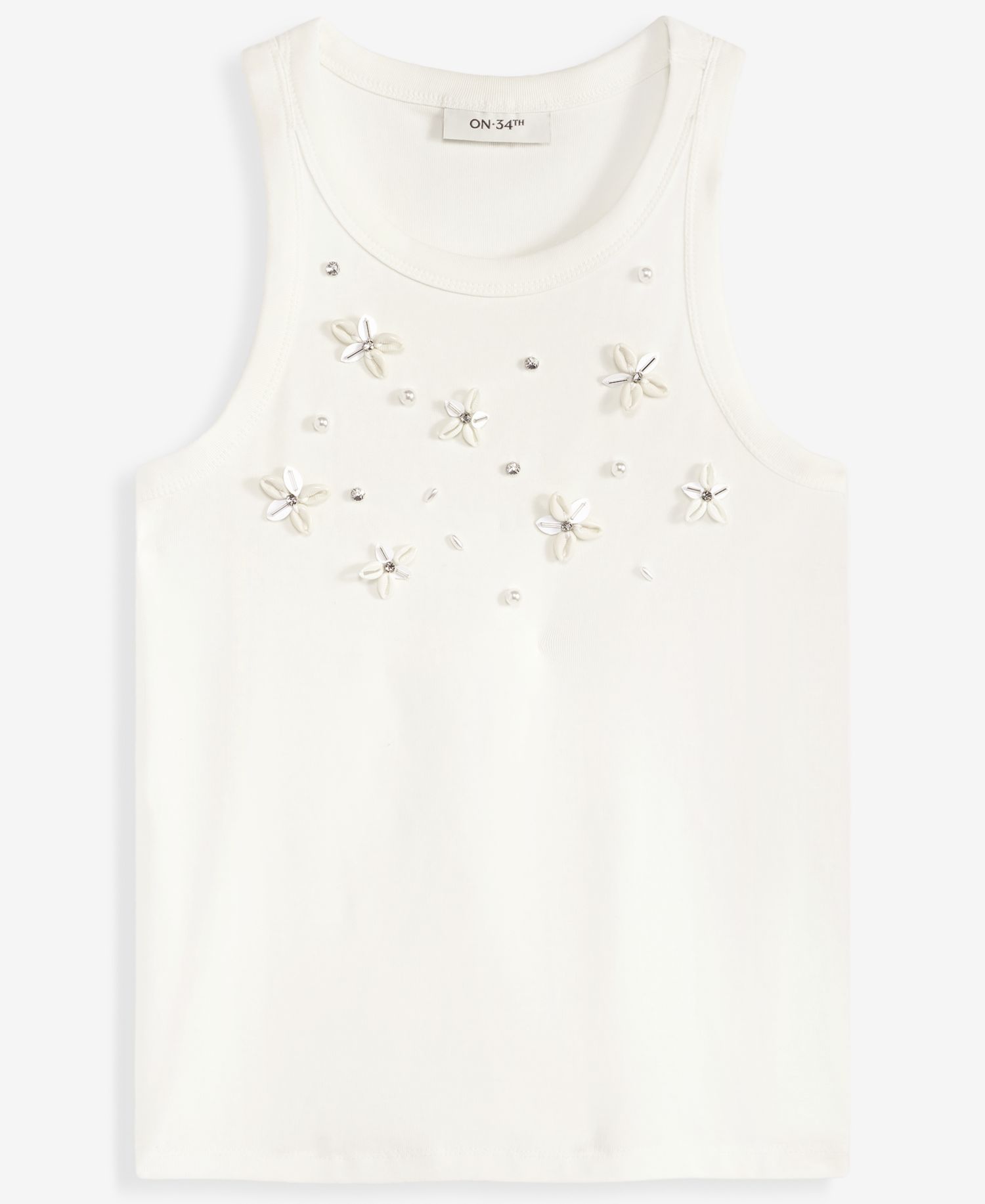 Women's Seashell-Embellished High-Neck Tank Top