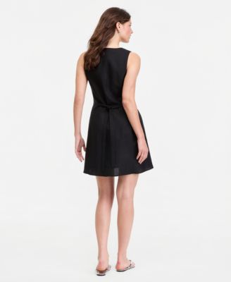 red athletic dress Compact knit halter dress black – TOTEME main image 1
